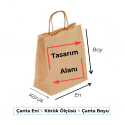 Logo Baskılı Burgu Saplı Kraft Çanta