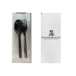 Logo Baskılı Şeffaf Çatal Kaşık Kılıfı